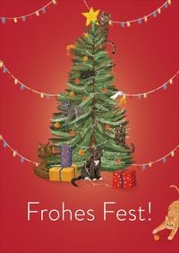 Produktbild: Postkarten Katzen Frohes Fest (VE10)