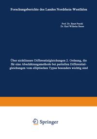 Produktbild: &Uuml;ber nichtlineare Differentialgleichungen 2. Ordnung, die f&uuml;r eine Absch&auml;tzungsmethode bei partiellen Differentialgleichungen vom elliptischen Typus b