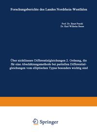 Produktbild: &Uuml;ber nichtlineare Differentialgleichungen 2. Ordnung, die f&uuml;r eine Absch&auml;tzungsmethode bei partiellen Differentialgleichungen vom elliptischen Typus besonders wichtig sind