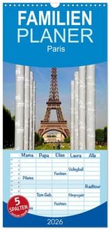 Produktbild: Familienplaner 2026 - Paris mit 5 Spalten (Wandkalender, 21 x 45 cm) CALVENDO