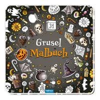 Produktbild: TRÖTSCH - Gruselmalbuch mit Stickern | Halloween Malbuch mit süßen Gruselmotiven, Stickern und Bastelideen | Halloween Ausmalbilder für Buntstifte, Wasserfarben und Wachsmalstifte | Ab 5 Jahren