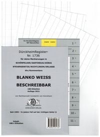 Produktbild: D&uuml;rckheimRegister&reg; BLANKO: WEISS-GROSS Beschreibbar