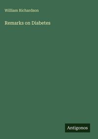 Produktbild: Remarks on Diabetes