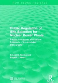 Produktbild: Klema, E: Public Regulation of Site Selection for Nuclear Po