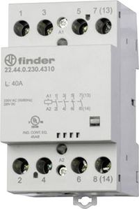 Produktbild: Finder 22.44.0.230.4310 Sch&uuml;tz 4 Schlie&szlig;er 230 V/DC, 230 V/AC 40A 1St.