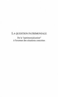 Produktbild: La Question patrimoniale