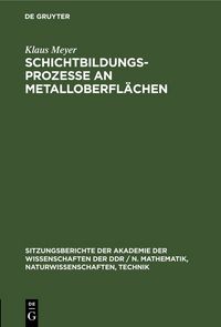 Produktbild: Schichtbildungsprozesse an Metalloberfl&auml;chen