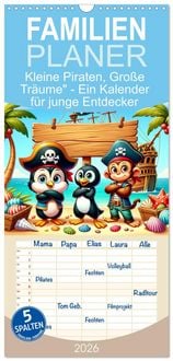 Produktbild: Familienplaner 2026 - Kleine Piraten, Gro&szlig;e Tr&auml;ume" - Ein Kalender f&uuml;r junge Entdecker mit 5 Spalten (Wandkalender, 21 x 45 cm) CALVENDO