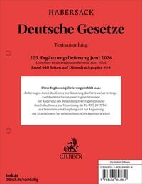 Produktbild: Deutsche Gesetze 205. Erg&auml;nzungslieferung
