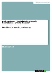 Produktbild: Die Hawthorne-Experimente