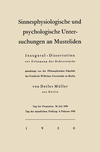 Produktbild: Sinnesphysiologische und psychologische Untersuchungen an Musteliden