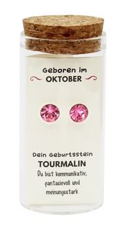 Produktbild: "Oktober" Geburtsstein Ohrstecker im Gl&auml;schen