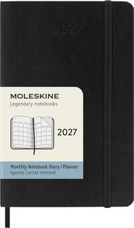 Produktbild: Moleskine 12 Monate Monatsnotizkalender 2027, P/A6, 1 Mo = 2 Seiten, Linierte Seiten Weicher Einband, Schwarz