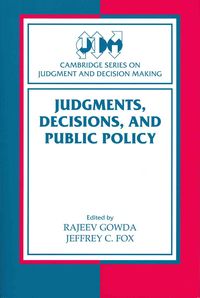 Produktbild: Judgments, Decisions, and Public Policy