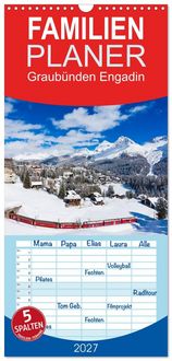 Produktbild: Familienplaner 2027 - Graub&uuml;nden Engadin mit 5 Spalten (Wandkalender, 21 x 45 cm) CALVENDO