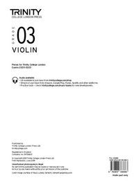 Produktbild: Trinity College London Violin Exam Pieces From 2020: Grade 3 (part only)