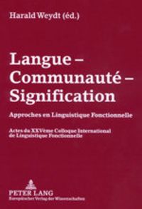 Produktbild: Langue &ndash; Communaut&eacute; &ndash; Signification