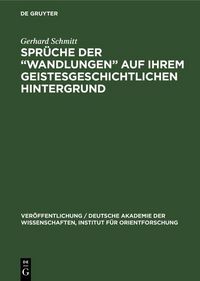 Produktbild: Spr&uuml;che der "Wandlungen" auf ihrem geistesgeschichtlichen Hintergrund