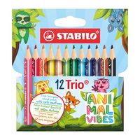 Produktbild: STABILO Buntstift Dreikant Trio dick kurz Animal Vibes, 12er Set