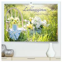 Produktbild: Lieblingsg&auml;rten mit poetischen Sinnspr&uuml;chen (hochwertiger Premium Wandkalender 2026 DIN A2 quer), Kunstdruck in Hochglanz