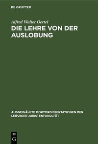 Produktbild: Die Lehre von der Auslobung