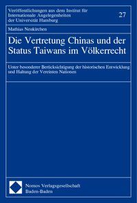 Produktbild: Die Vertretung Chinas und der Status Taiwans im V&ouml;lkerrecht