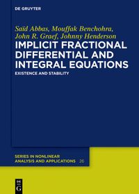 Produktbild: Implicit Fractional Differential and Integral Equations