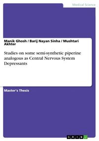 Produktbild: Studies on some semi-synthetic piperine analogous as Central Nervous System Depressants