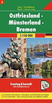 Produktbild: Ostfriesland - M&uuml;nsterland - Bremen, Autokarte 1:150.000