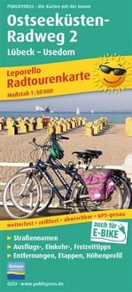 Produktbild: Radwanderkarte Ostseek&uuml;sten-Radweg 2 L&uuml;beck-Usedom 1 : 50 000