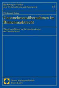 Produktbild: Unternehmens&uuml;bernahmen im Binnenmarktrecht