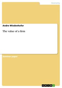 Produktbild: The value of a firm