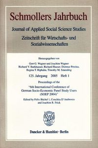 Produktbild: Proceedings of the "6th International Conference of German Socio-Economic Panel Study Users (SOEP 2004)".