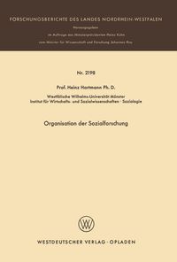 Produktbild: Organisation der Sozialforschung
