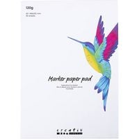 Produktbild: Creativ Company Markerpapier Block, A5, Blatt 148x210 mm, 120 g, Wei&szlig;, 30 Blatt