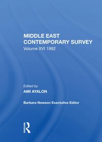 Produktbild: Ayalon, A: Middle East Contemporary Survey, Volume Xvi, 1992