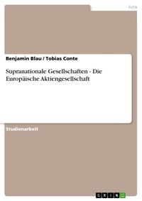 Produktbild: Supranationale Gesellschaften - Die Europ&auml;ische Aktiengesellschaft