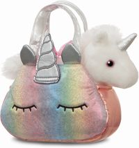Aurora World 61253 - Fancy Pals Einhorn 20cm, Handtasche mit Plüschtier