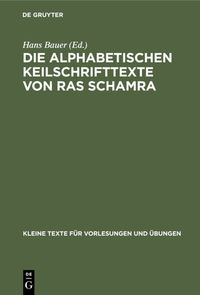 Produktbild: Die alphabetischen Keilschrifttexte von Ras Schamra
