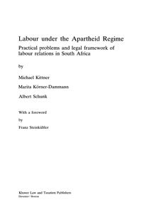 Produktbild: Labour under the Apartheid Regime