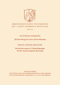 Produktbild: Die Einwirkung des L&auml;rms auf den Menschen