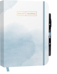 Produktbild: Bullet Journal "Watercolor Blue" 05 mit original Tombow TwinTone Dual-Tip Marker 33 black