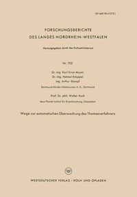 Produktbild: Wege zur automatischen &Uuml;berwachung des Thomasverfahrens