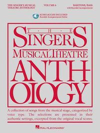 Produktbild: The Singer's Musical Theatre Anthology: Volume 6, Baritone Bass Richard Walters Vocal Collection Sheet Music Book with Online Audio Broadway Musical Songs for Vocal and Piano Repertoire