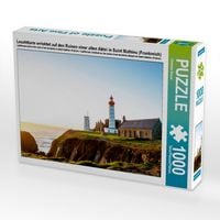 Produktbild: CALVENDO Puzzle Leuchtturm errichtet auf den Ruinen einer alten Abtei in Saint Mathieu (Frankreich) 1000 Teile Puzzle quer | 1000 Teile Lege-Gr&ouml;&szlig;e 64 &times; 48 cm Foto-Puzzle f&uuml;r gl&uuml;ckliche Stunden