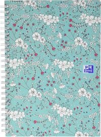 Produktbild: Oxford GO Floral Spiralbuch A5, kariert 5x5 mm, Softcover mit Soft Touch Finish, wei&szlig;e Doppelspirale, 60 Blatt, Optik Paper, SCRIBZEE-kompatibel, 1 St&uuml;ck sortiert