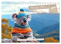 Produktbild: Strick-Pfoten - Flauschige Freunde in gestrickten Meisterwerken (Tischkalender 2026 DIN A5 quer), CALVENDO Monatskalender