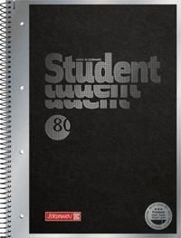 Produktbild: Brunnen Collegeblock Premium Student &bdquo;Hardwired&ldquo; &brvbar; A4, Lineatur 27, 80 Blatt, schwarz