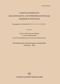Produktbild: Thermochemische Untersuchungen im System SiO2 und Na2O - SiO2