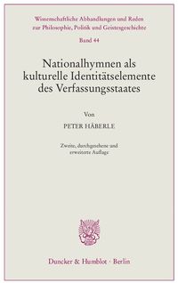 Produktbild: Nationalhymnen als kulturelle Identit&auml;tselemente des Verfassungsstaates.
